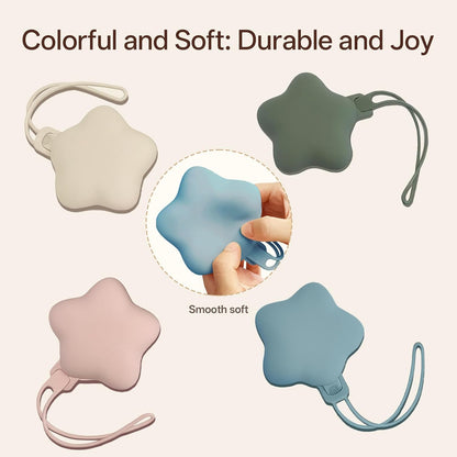 Silicone Pacifier Holder Case, Pacifiers Holder Pouch for Diaper Bag, Pacifier Storage Case for Baby Girl Boy, Outdoor On-The-Go Use, 2 Pack, Light Pink + Pink