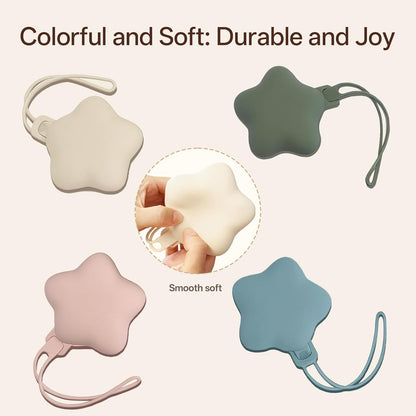 Silicone Pacifier Holder Case, Pacifiers Holder Pouch for Diaper Bag, Pacifier Storage Case for Baby Girl Boy, Outdoor On-The-Go Use, 2 Pack, Light Pink + Pink
