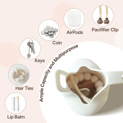 Silicone Pacifier Holder Case, Pacifiers Holder Pouch for Diaper Bag, Pacifier Storage Case for Baby Girl Boy, Outdoor On-The-Go Use, 2 Pack, Light Pink + Pink