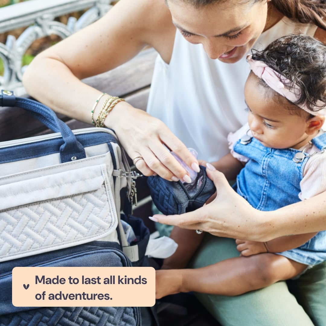Diaper Bag Backpack, Multifunction Nappy Changing Bag with Changing Pad, Stroller Straps & Pacifier Case, Unisex Stylish Travel Back Pack for Moms & Dads – Apricot & Black