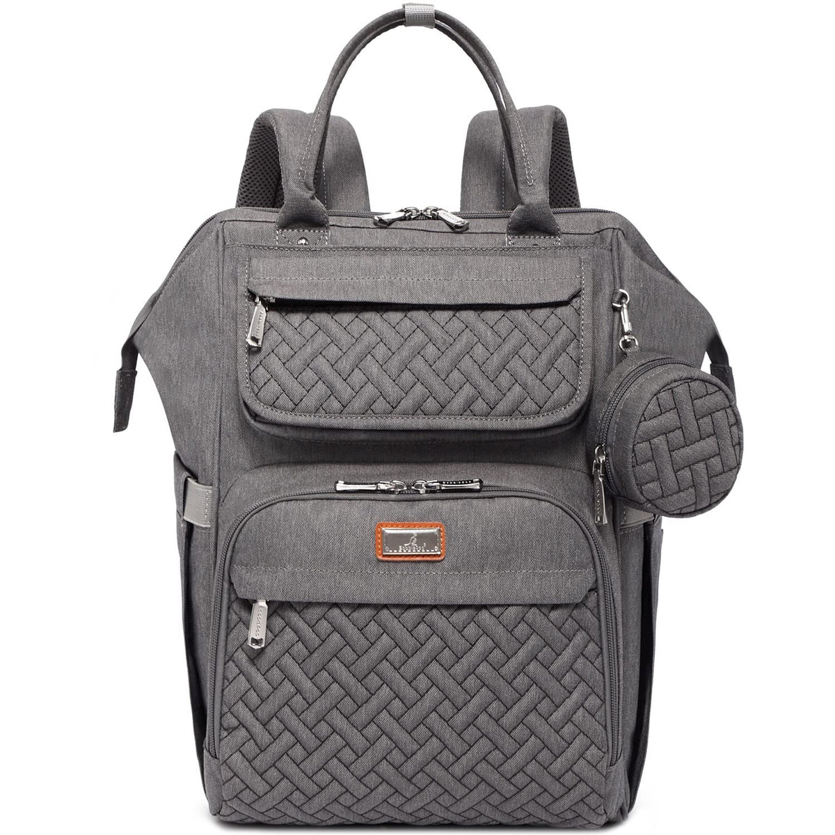 Diaper Bag Backpack, Multifunction Nappy Changing Bag with Changing Pad, Stroller Straps & Pacifier Case, Unisex Stylish Travel Back Pack for Moms & Dads – Apricot & Black