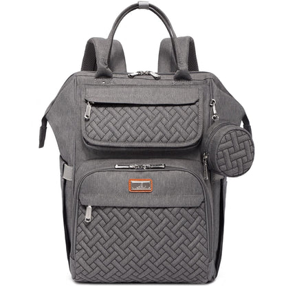 Diaper Bag Backpack, Multifunction Nappy Changing Bag with Changing Pad, Stroller Straps & Pacifier Case, Unisex Stylish Travel Back Pack for Moms & Dads – Apricot & Black