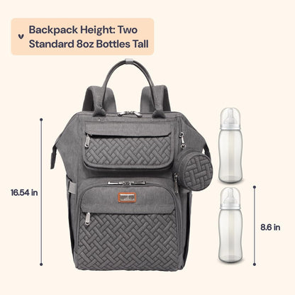 Diaper Bag Backpack, Multifunction Nappy Changing Bag with Changing Pad, Stroller Straps & Pacifier Case, Unisex Stylish Travel Back Pack for Moms & Dads – Apricot & Black
