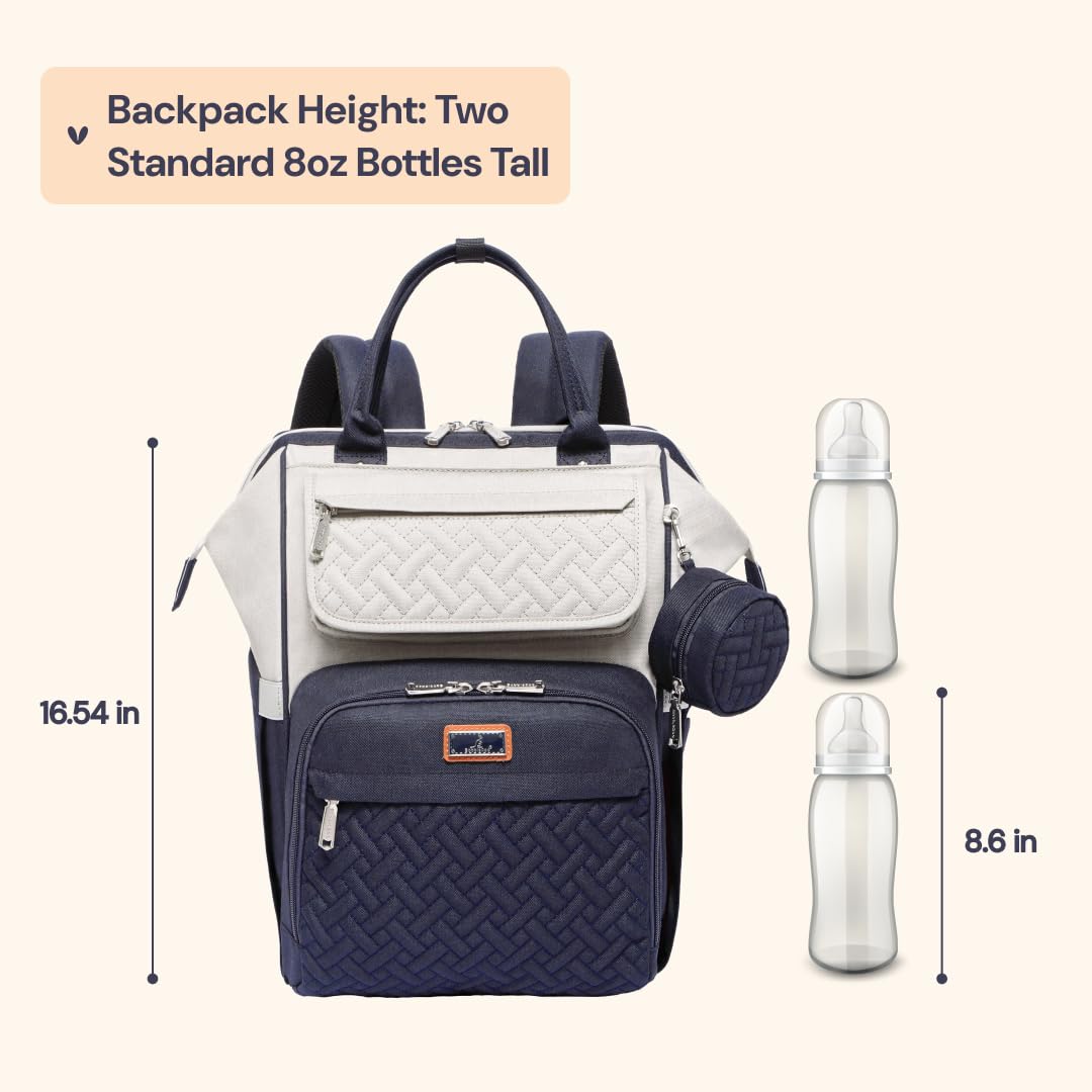 Diaper Bag Backpack, Multifunction Nappy Changing Bag with Changing Pad, Stroller Straps & Pacifier Case, Unisex Stylish Travel Back Pack for Moms & Dads – Apricot & Black