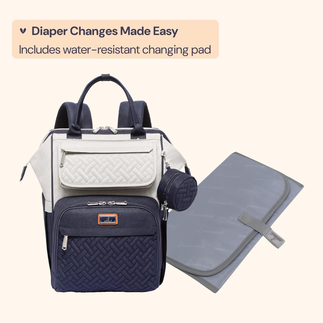 Diaper Bag Backpack, Multifunction Nappy Changing Bag with Changing Pad, Stroller Straps & Pacifier Case, Unisex Stylish Travel Back Pack for Moms & Dads – Apricot & Black