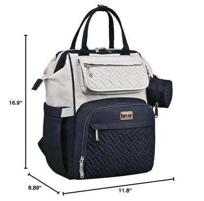 Diaper Bag Backpack, Multifunction Nappy Changing Bag with Changing Pad, Stroller Straps & Pacifier Case, Unisex Stylish Travel Back Pack for Moms & Dads – Apricot & Black