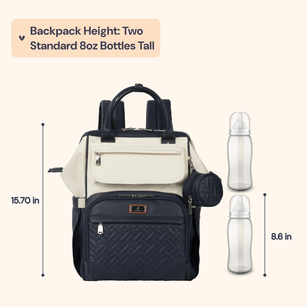 Diaper Bag Backpack, Multifunction Nappy Changing Bag with Changing Pad, Stroller Straps & Pacifier Case, Unisex Stylish Travel Back Pack for Moms & Dads – Apricot & Black