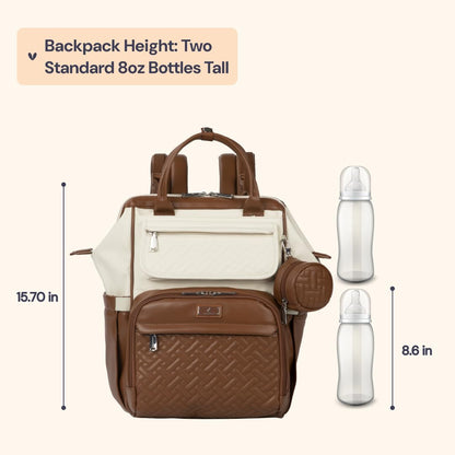 Diaper Bag Backpack, Multifunction Nappy Changing Bag with Changing Pad, Stroller Straps & Pacifier Case, Unisex Stylish Travel Back Pack for Moms & Dads – Apricot & Black
