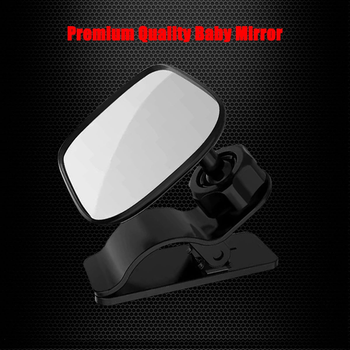 Clip On Amusing Baby Car Mirror, Adjustabe HD Glass Convex Wide Angle Interior Rearview Baby Rear Facing Mirror (Amusing Framed Rectangle, Small, 3.5" X 2.2")