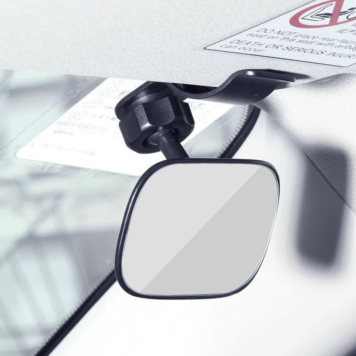 Clip On Amusing Baby Car Mirror, Adjustabe HD Glass Convex Wide Angle Interior Rearview Baby Rear Facing Mirror (Amusing Framed Rectangle, Small, 3.5" X 2.2")