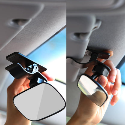 Clip On Amusing Baby Car Mirror, Adjustabe HD Glass Convex Wide Angle Interior Rearview Baby Rear Facing Mirror (Amusing Framed Rectangle, Small, 3.5" X 2.2")
