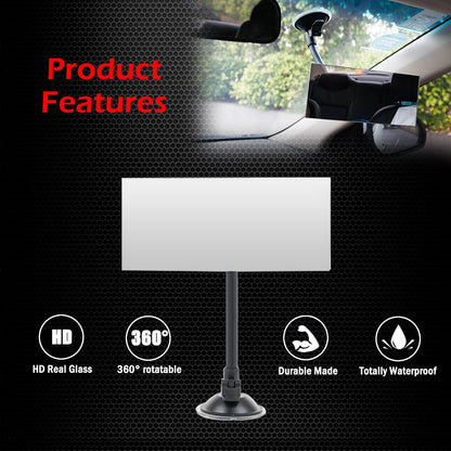 Clip On Amusing Baby Car Mirror, Adjustabe HD Glass Convex Wide Angle Interior Rearview Baby Rear Facing Mirror (Amusing Framed Rectangle, Small, 3.5" X 2.2")