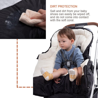 Winter Warm Stroller Footmuff, Waterproof Baby Bunting Bag with Centre and Bottom Open for Easy in and Out, Universal Fit All Strollers, Pram