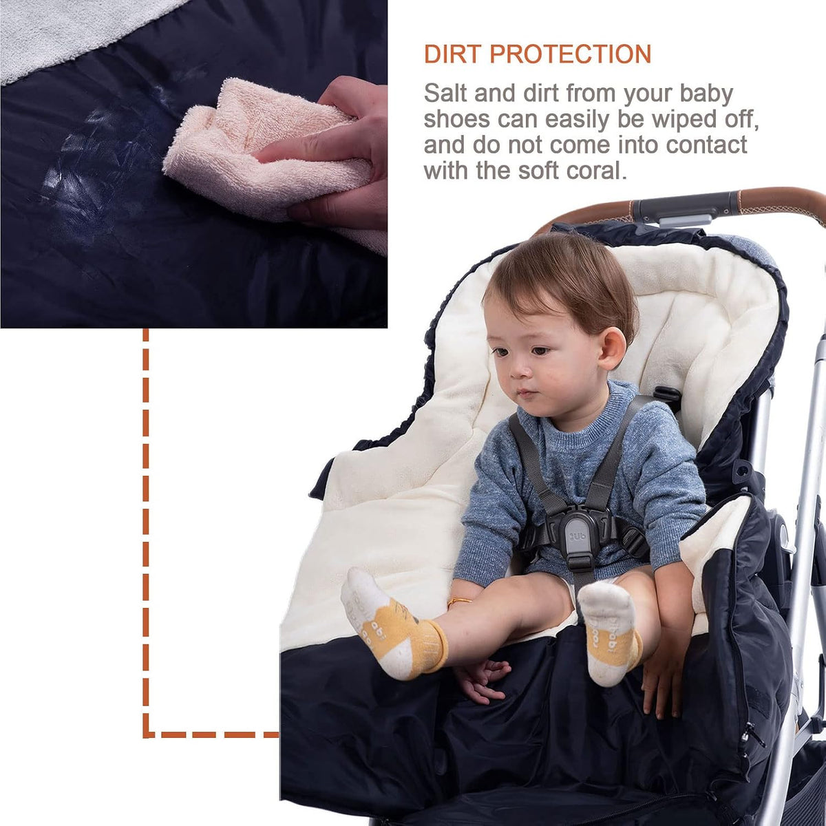 Winter Warm Stroller Footmuff, Waterproof Baby Bunting Bag with Centre and Bottom Open for Easy in and Out, Universal Fit All Strollers, Pram