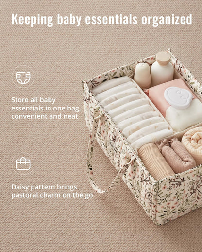 Floral Diaper Caddy Organizer Storage Basket, Pastoral Daisy