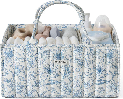 Floral Diaper Caddy Organizer Storage Basket, Pastoral Daisy