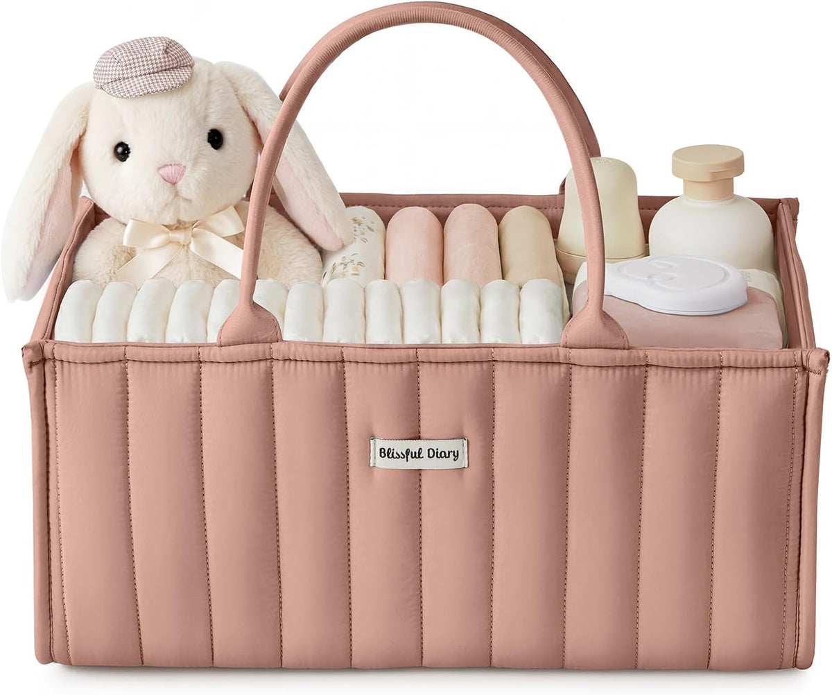Floral Diaper Caddy Organizer Storage Basket, Pastoral Daisy