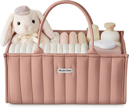 Floral Diaper Caddy Organizer Storage Basket, Pastoral Daisy