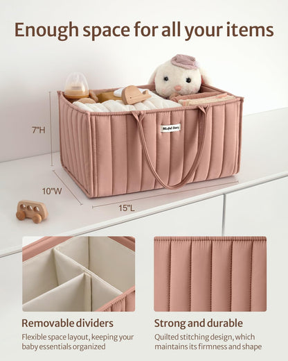 Floral Diaper Caddy Organizer Storage Basket, Pastoral Daisy