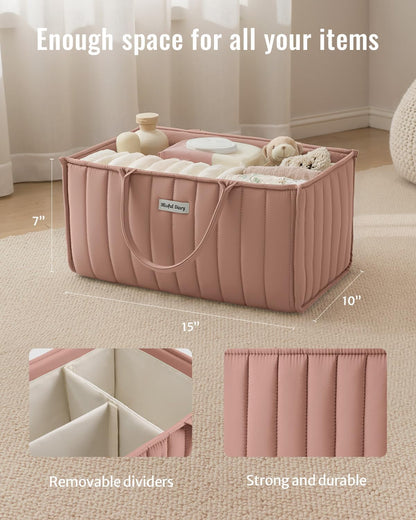 Floral Diaper Caddy Organizer Storage Basket, Pastoral Daisy