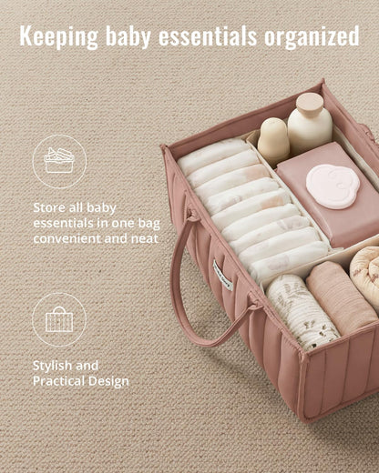 Floral Diaper Caddy Organizer Storage Basket, Pastoral Daisy