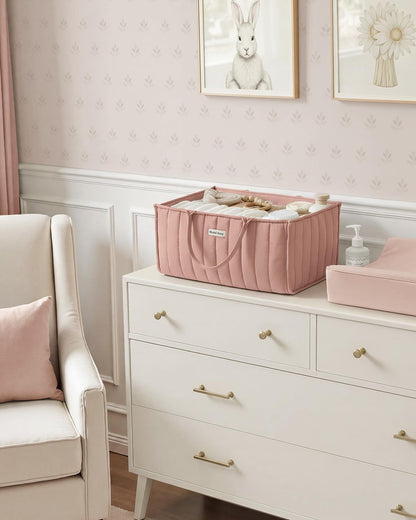 Floral Diaper Caddy Organizer Storage Basket, Pastoral Daisy