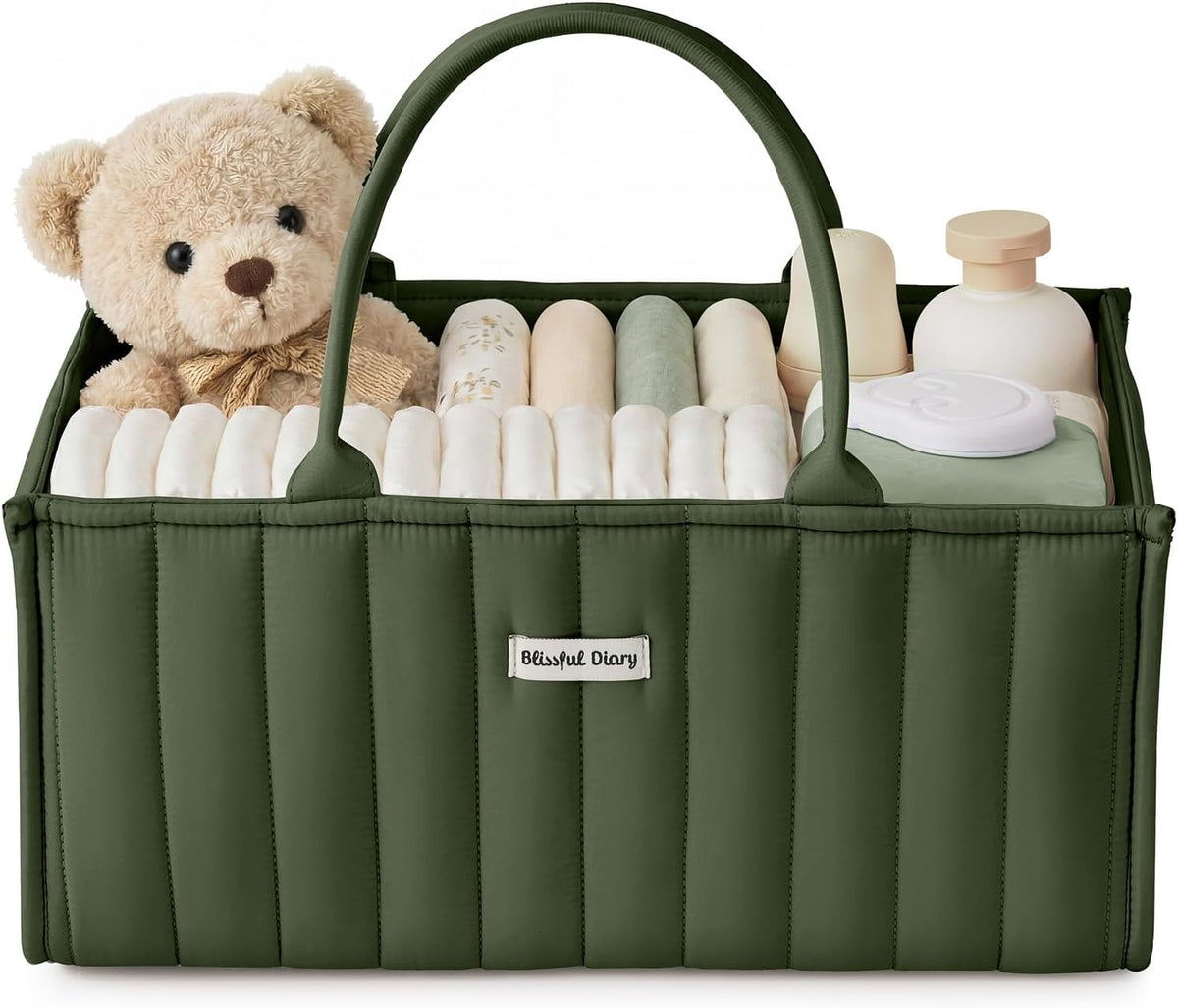 Floral Diaper Caddy Organizer Storage Basket, Pastoral Daisy