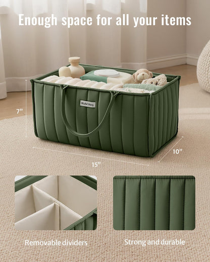 Floral Diaper Caddy Organizer Storage Basket, Pastoral Daisy
