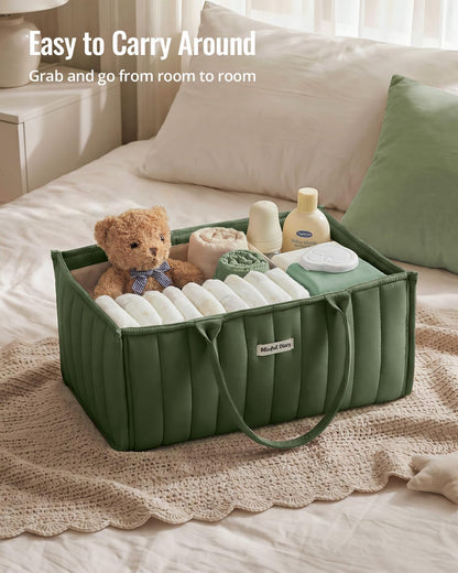 Floral Diaper Caddy Organizer Storage Basket, Pastoral Daisy
