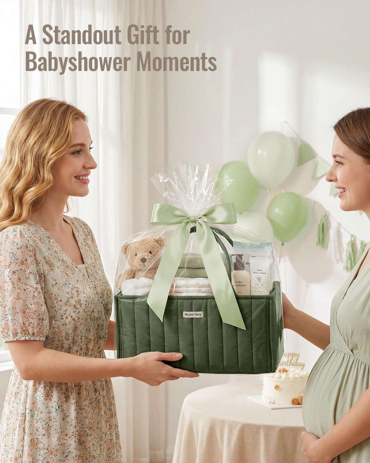 Floral Diaper Caddy Organizer Storage Basket, Pastoral Daisy