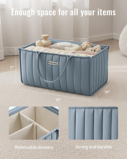 Floral Diaper Caddy Organizer Storage Basket, Pastoral Daisy