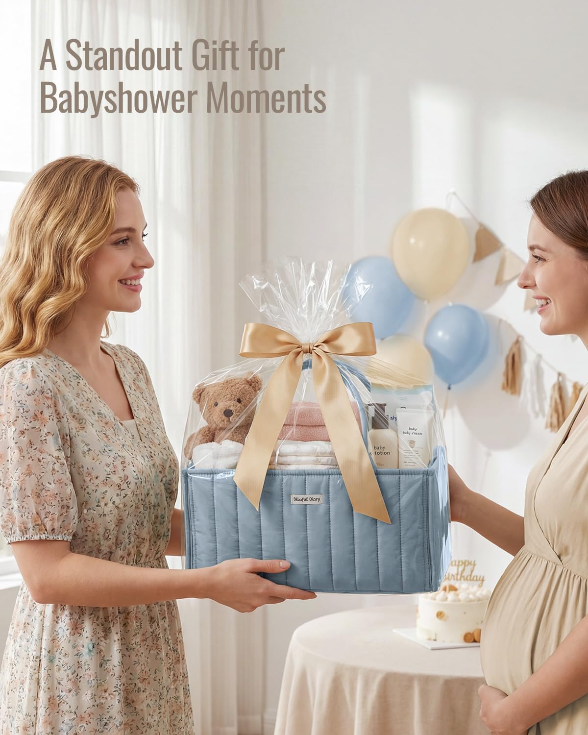 Floral Diaper Caddy Organizer Storage Basket, Pastoral Daisy