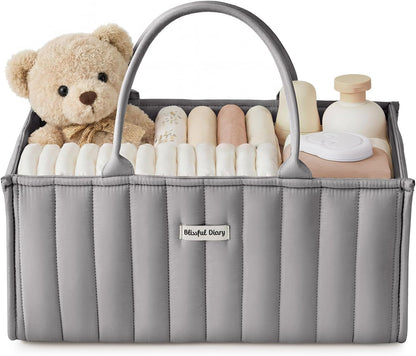 Floral Diaper Caddy Organizer Storage Basket, Pastoral Daisy