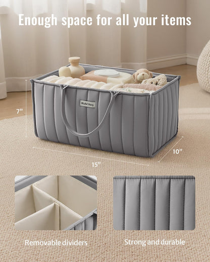 Floral Diaper Caddy Organizer Storage Basket, Pastoral Daisy