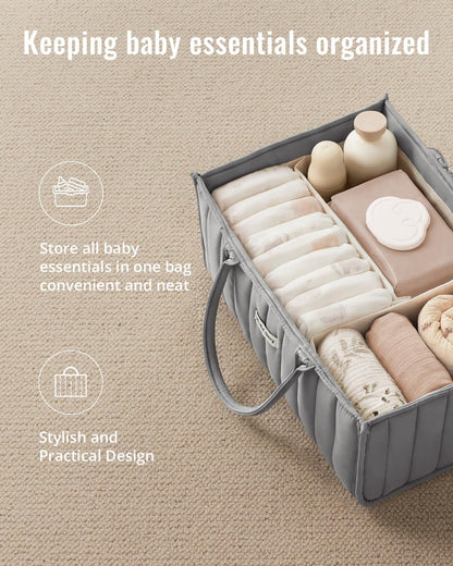 Floral Diaper Caddy Organizer Storage Basket, Pastoral Daisy