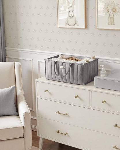 Floral Diaper Caddy Organizer Storage Basket, Pastoral Daisy