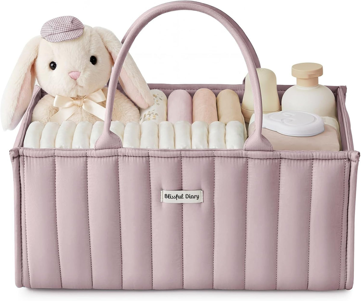 Floral Diaper Caddy Organizer Storage Basket, Pastoral Daisy