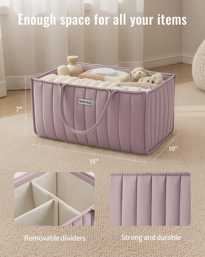 Floral Diaper Caddy Organizer Storage Basket, Pastoral Daisy
