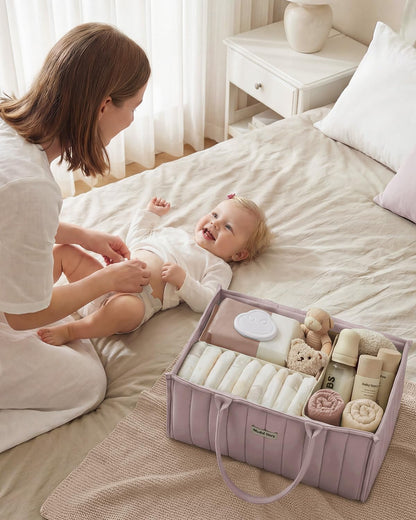 Floral Diaper Caddy Organizer Storage Basket, Pastoral Daisy
