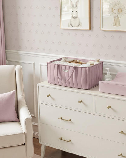 Floral Diaper Caddy Organizer Storage Basket, Pastoral Daisy