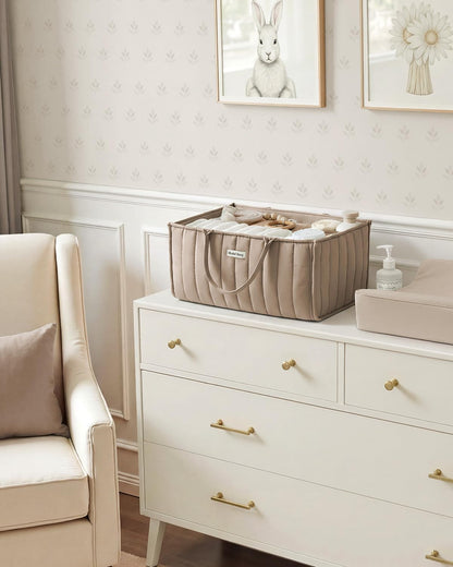 Floral Diaper Caddy Organizer Storage Basket, Pastoral Daisy