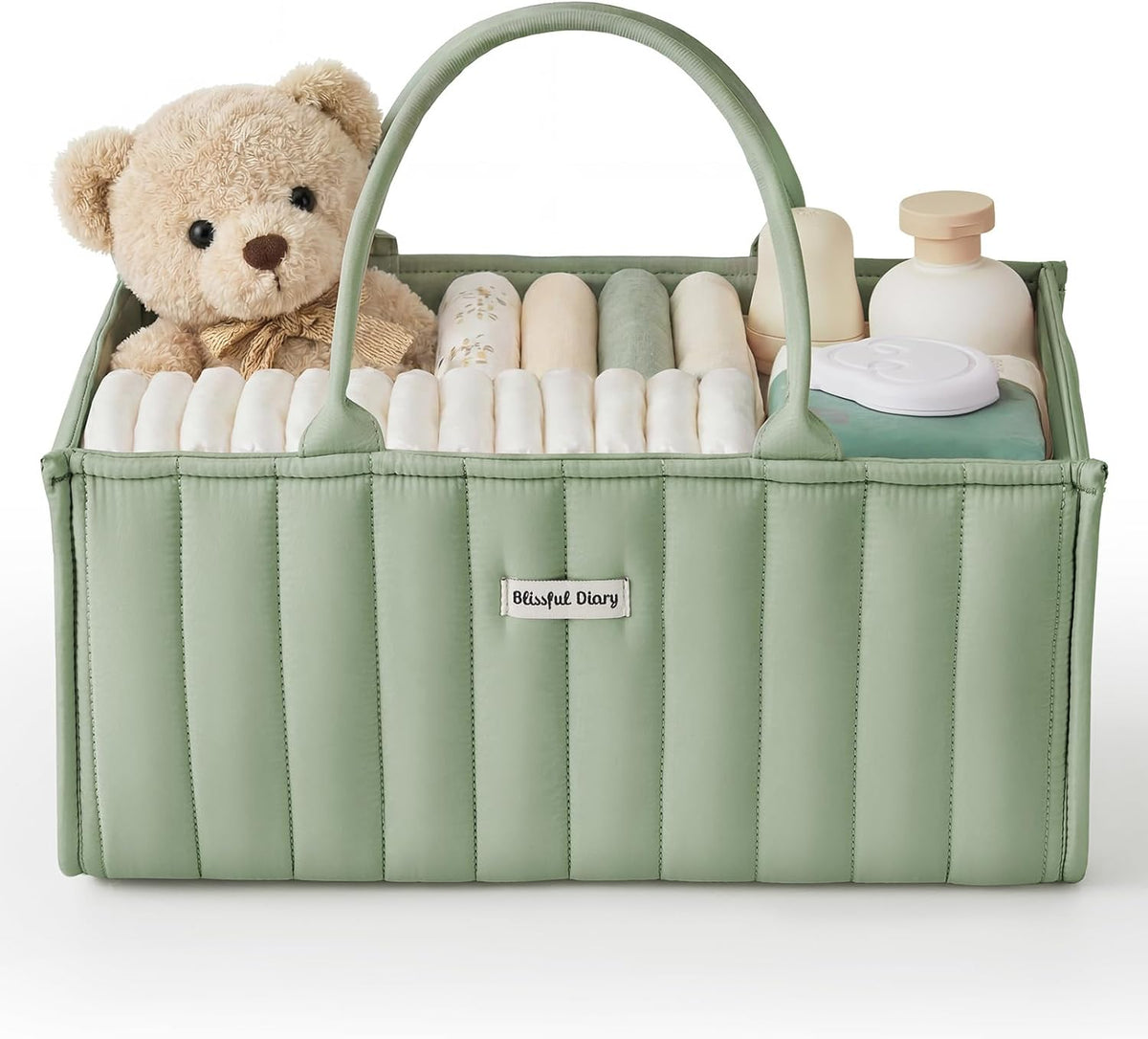 Floral Diaper Caddy Organizer Storage Basket, Pastoral Daisy