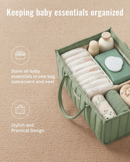 Floral Diaper Caddy Organizer Storage Basket, Pastoral Daisy