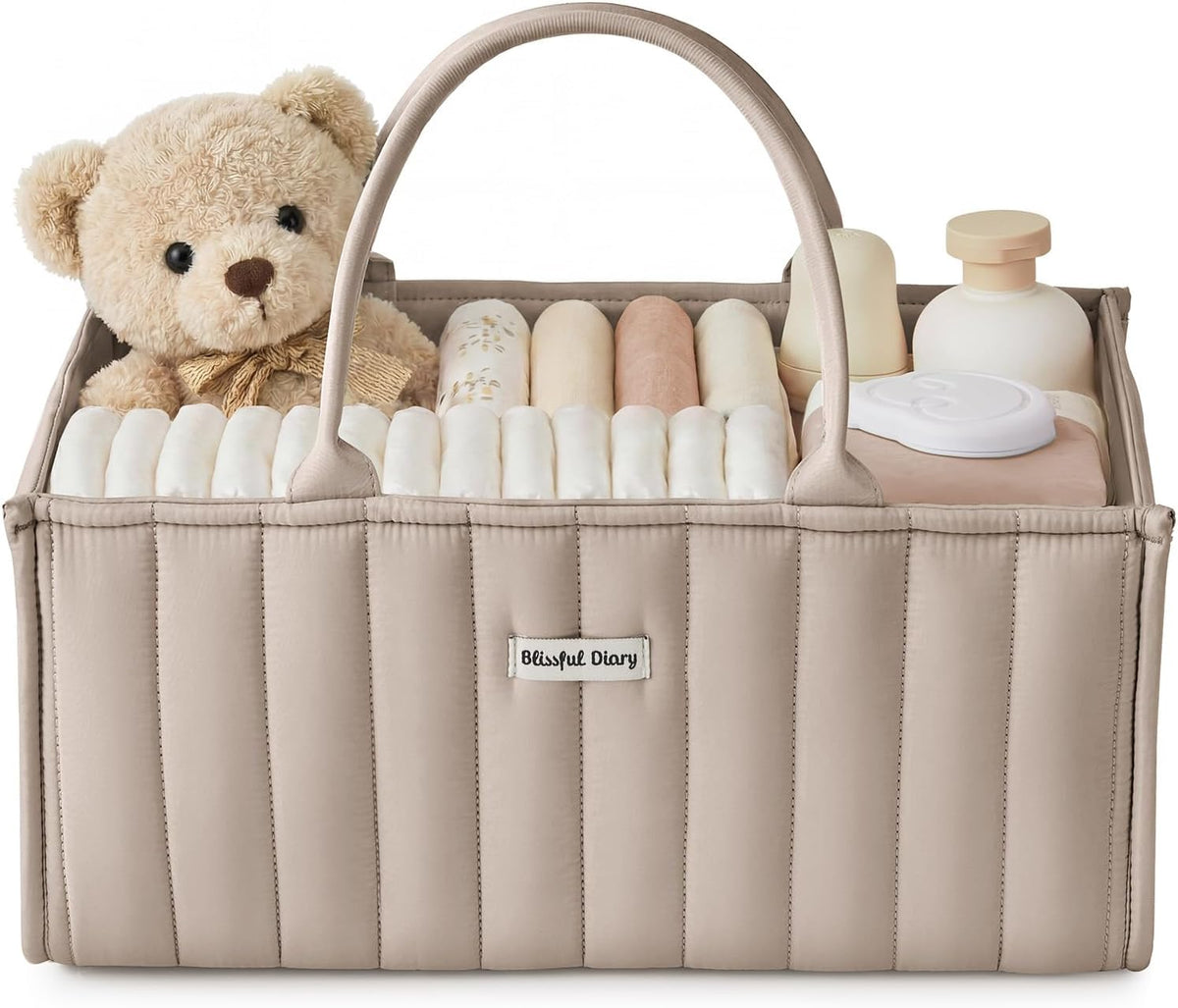 Floral Diaper Caddy Organizer Storage Basket, Pastoral Daisy