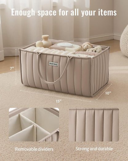 Floral Diaper Caddy Organizer Storage Basket, Pastoral Daisy