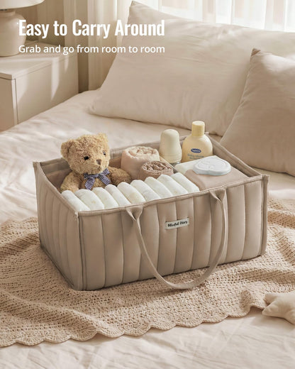 Floral Diaper Caddy Organizer Storage Basket, Pastoral Daisy