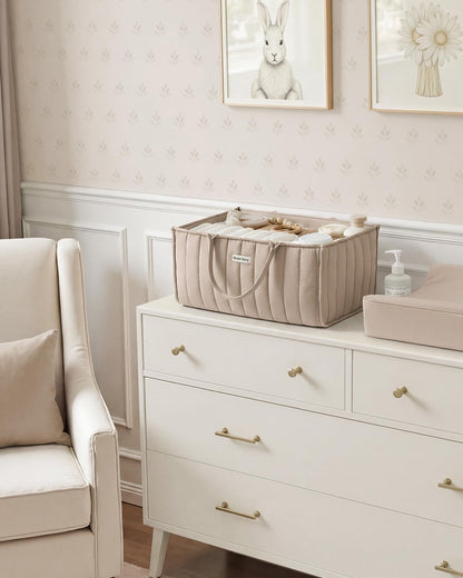 Floral Diaper Caddy Organizer Storage Basket, Pastoral Daisy
