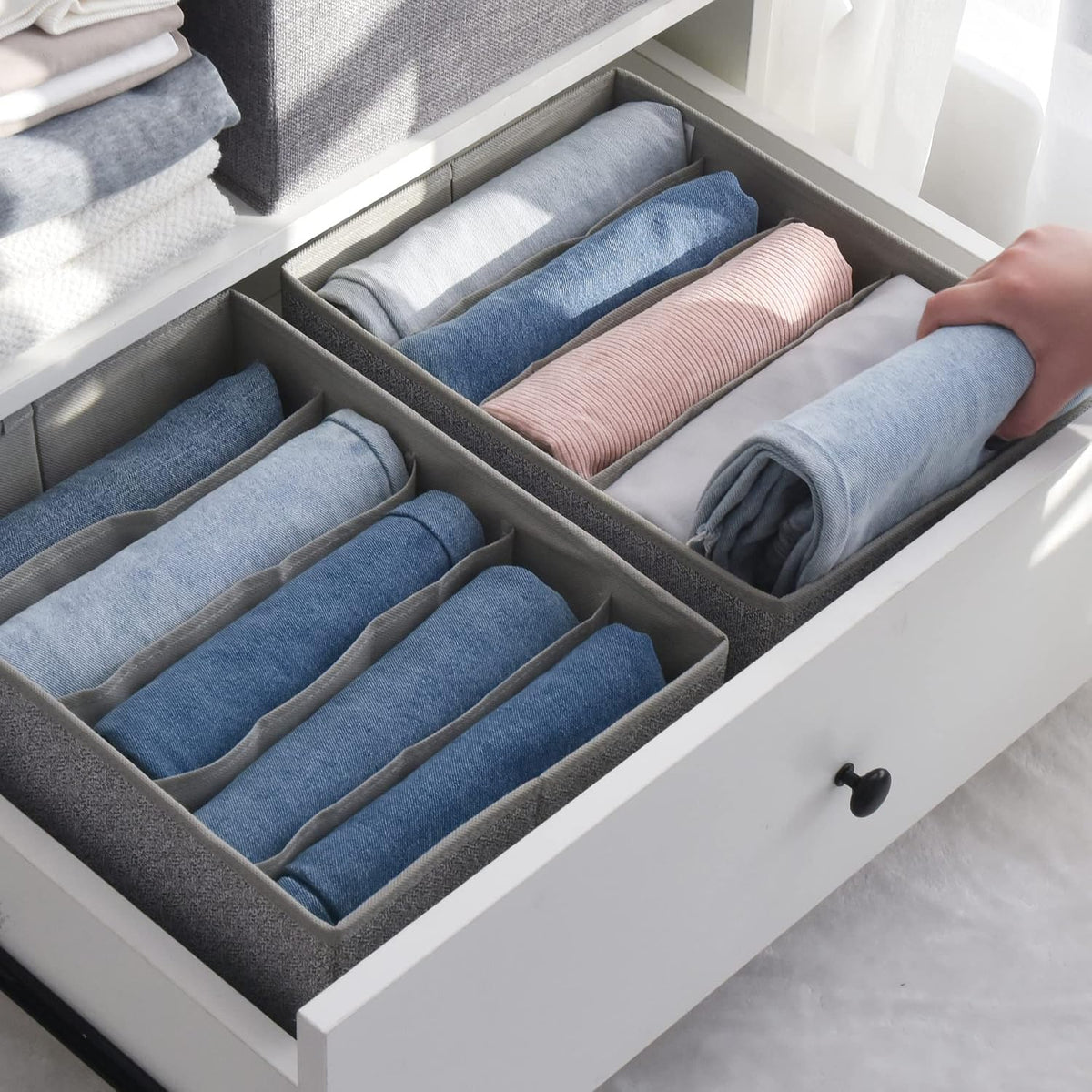 Skinny Jeans Organizer for Closet, Tidy Up Easily