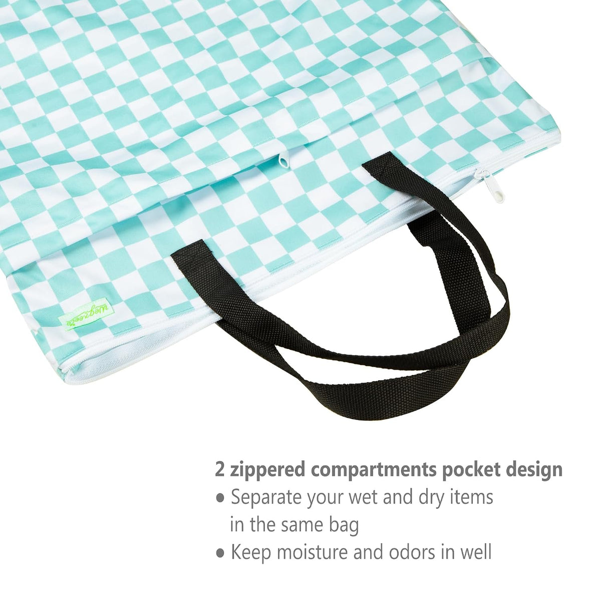 Reusable Hanging Wet Dry Cloth Diaper Bag (Grey Leaf, Grey)