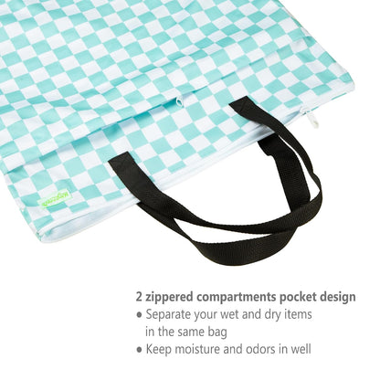 Reusable Hanging Wet Dry Cloth Diaper Bag (Grey Leaf, Grey)